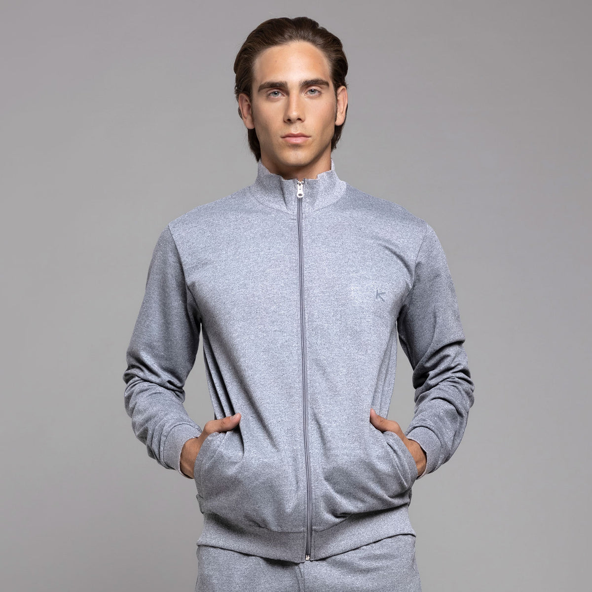 Felpa uomo full zip cotone leggero Biancaluna 26U19001