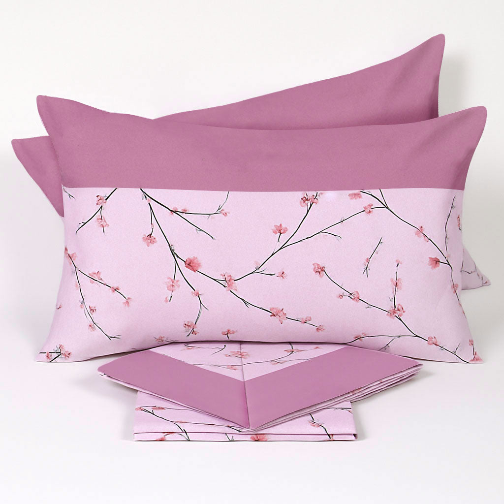 Completo letto floreale 100% cotone Biancaluna lilly