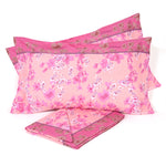 Completo letto matrimoniale floreale in 100% cotone Biancaluna Sibilla