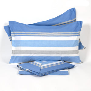 Completo letto righe eleganti in cotone Talia Biancaluna