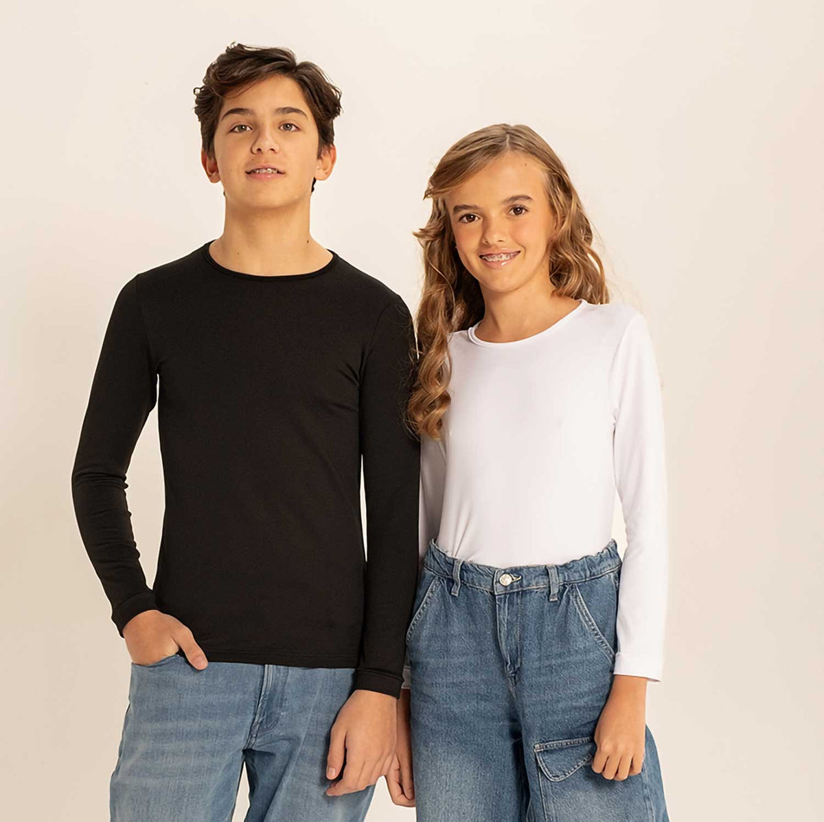 Maglia manica lunga bambino unisex termica elasticizzata