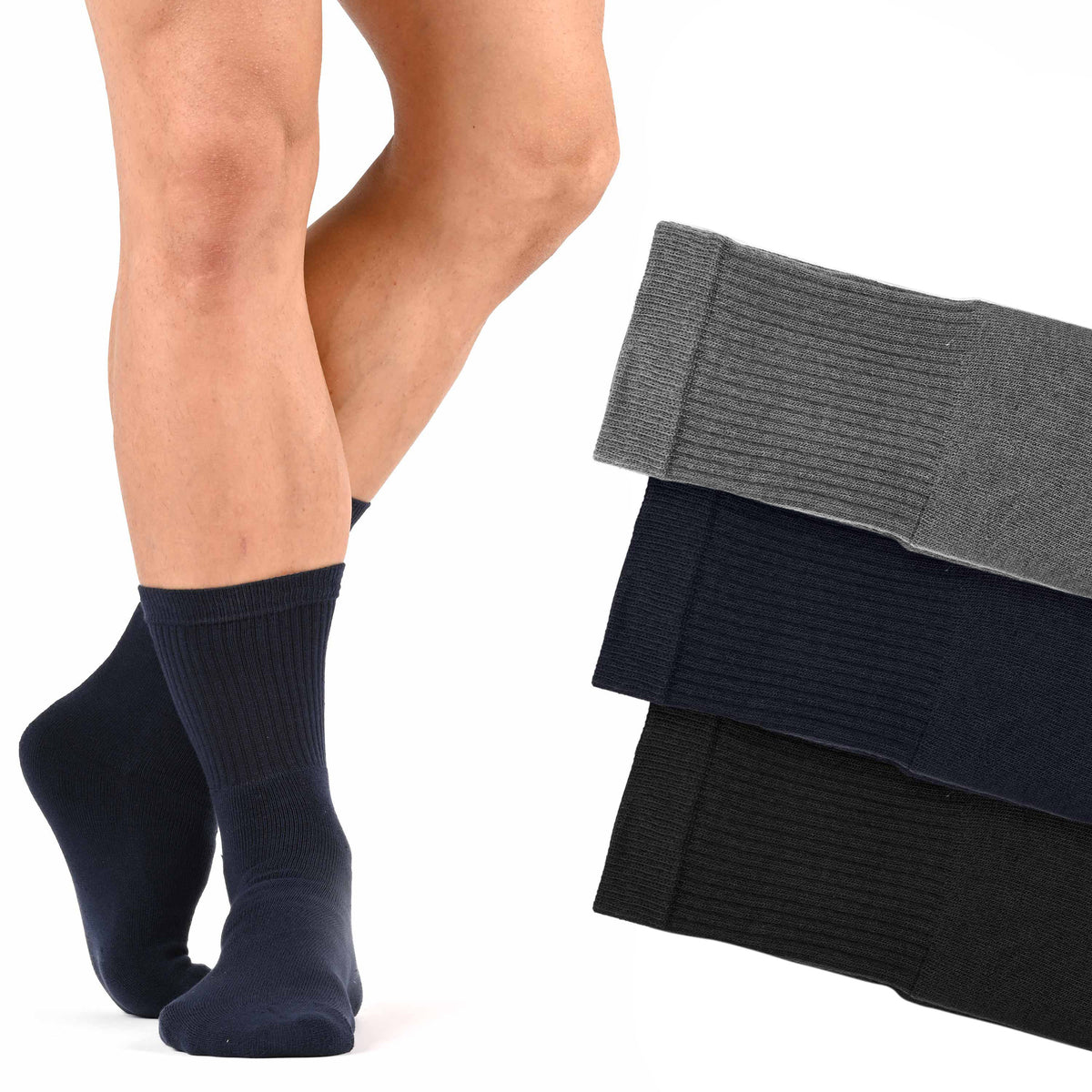 Calze Sportive in Cotone con Interno in Spugna Blucalze 5081 6 paia
