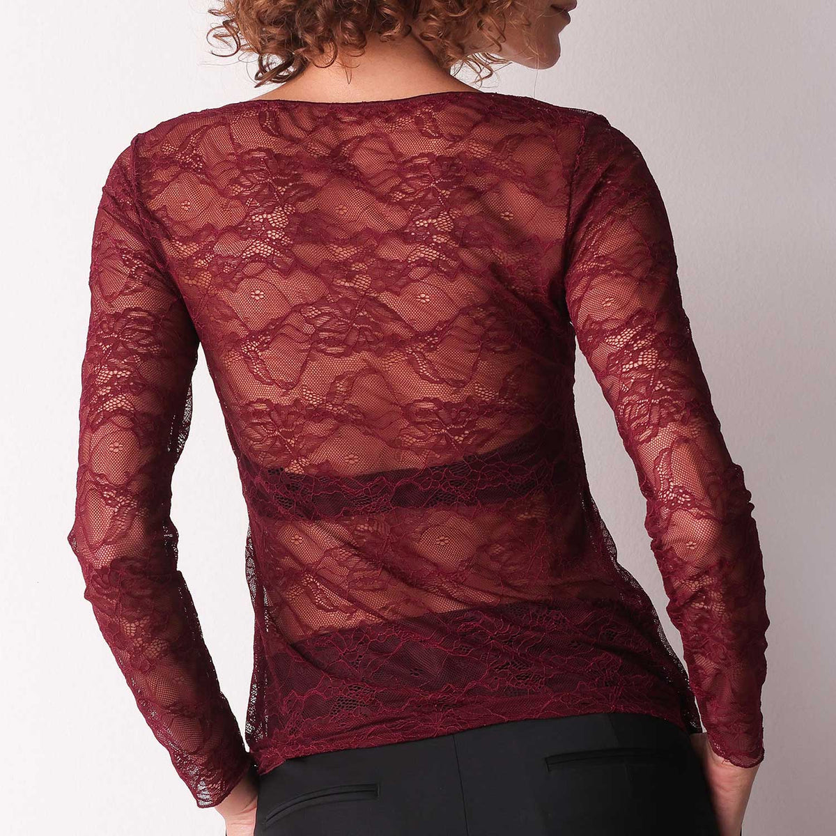 Maglia donna girocollo in pizzo trasparente Cotonella ADD16