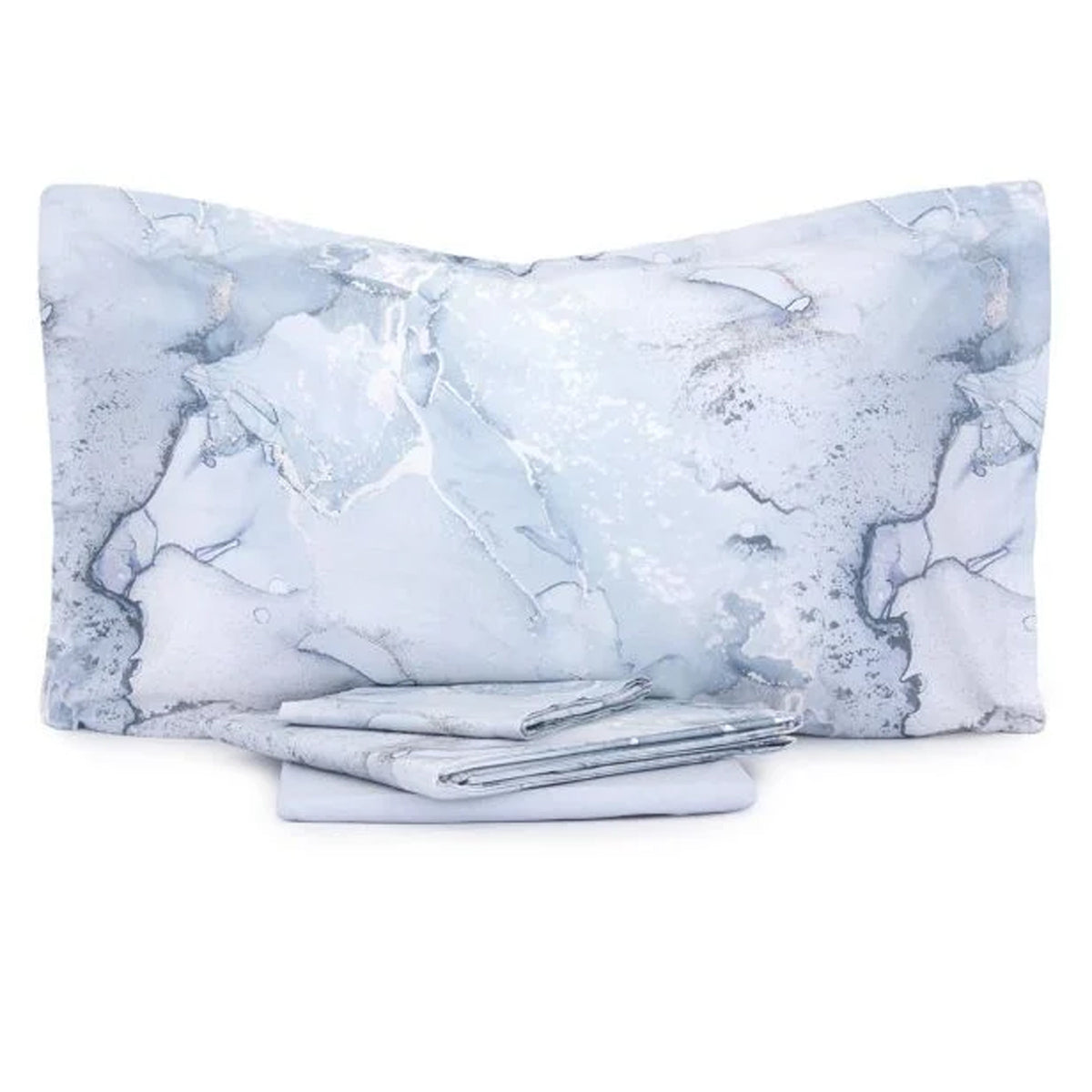 Completo letto in percalle di cotone marmorizzato Enrico Coveri marble