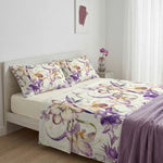 Completo letto matrimoniale maxi 100% cotone floreale Enrico Coveri Rhea