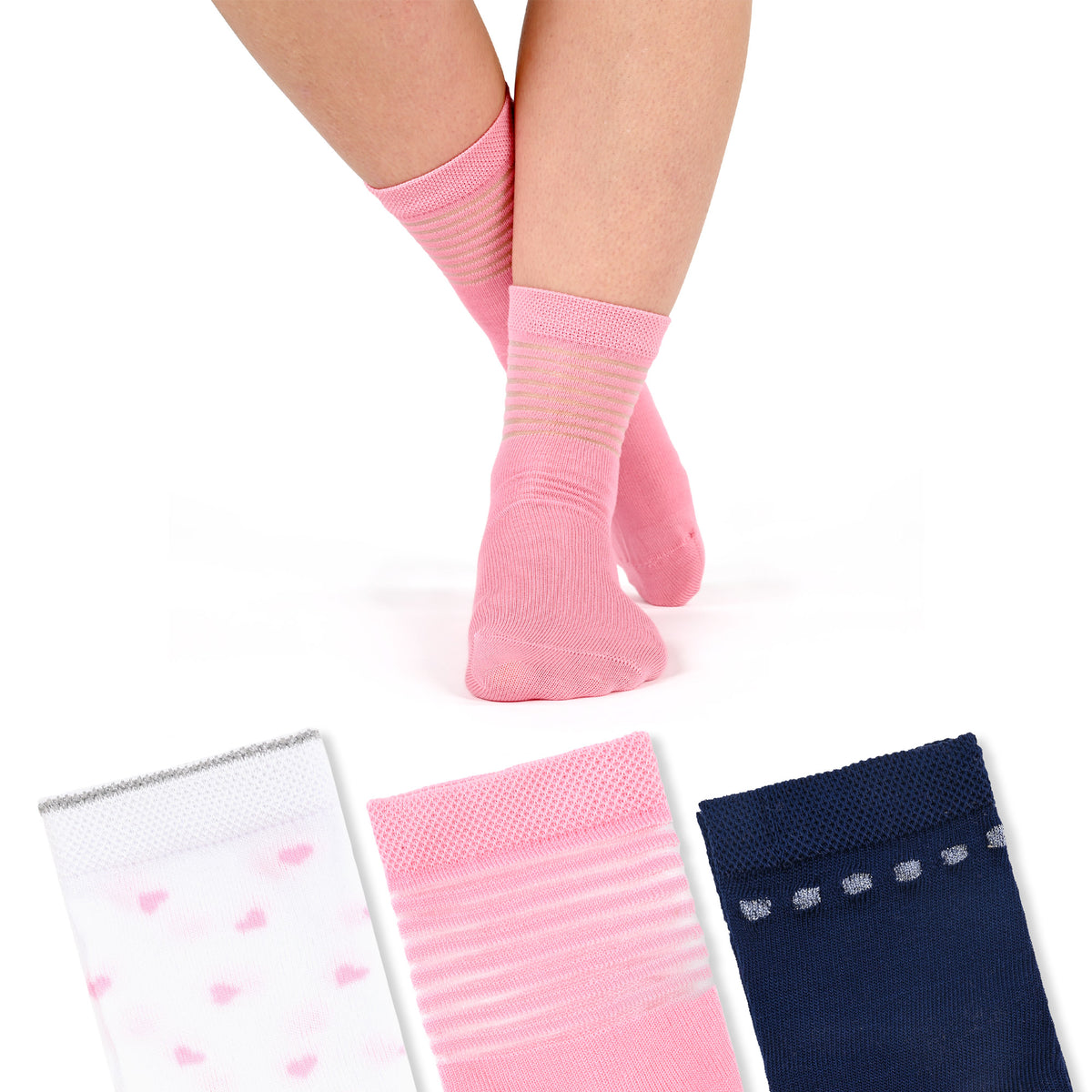 Calzini da bimba assortiti Enrico Coveri GC6 3 paia