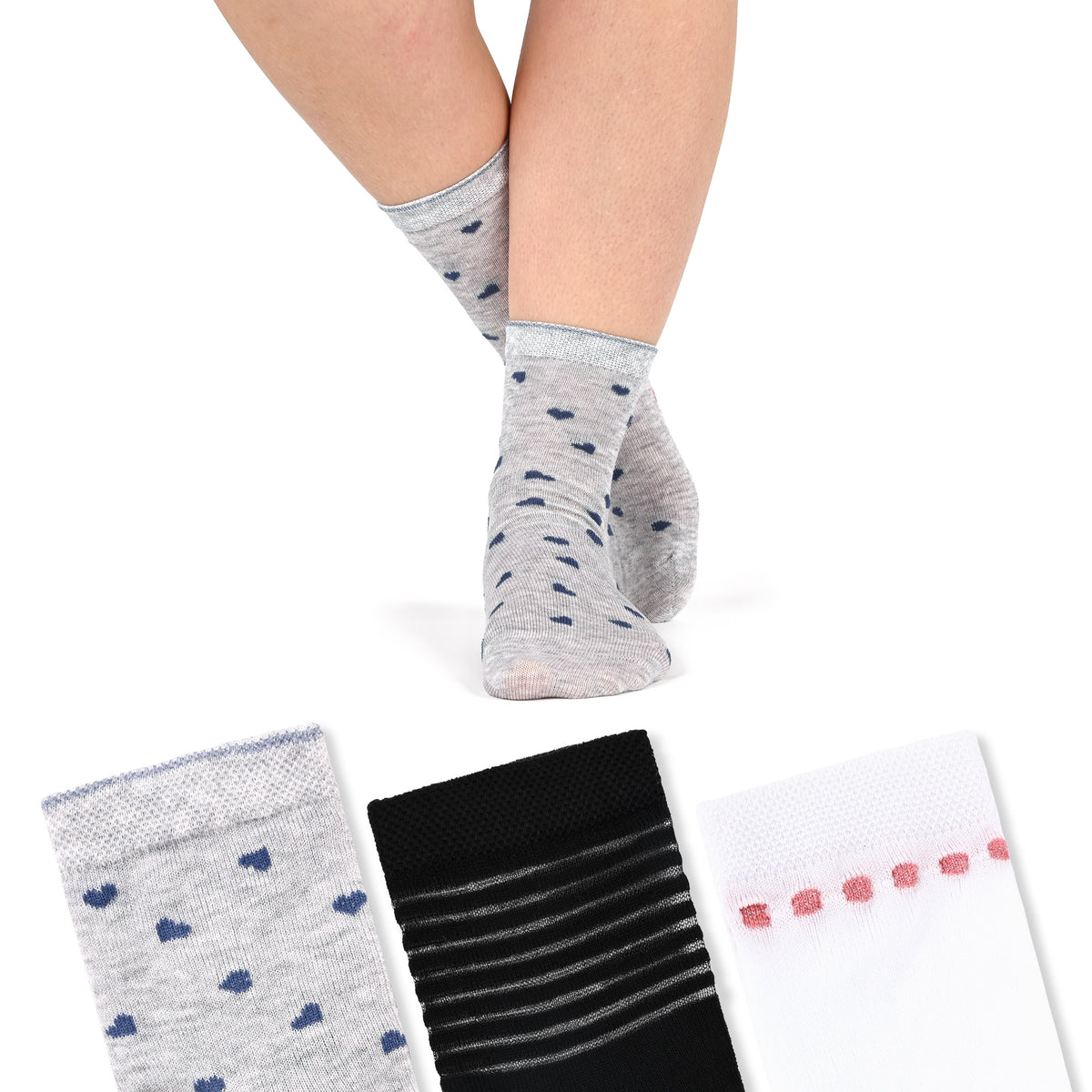Calzini da bimba assortiti Enrico Coveri GC6 3 paia
