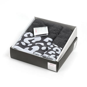 Set Asciugamani 1+1 con banda ricamata a fantasia leopardata Enrico Coveri 0015 Rand