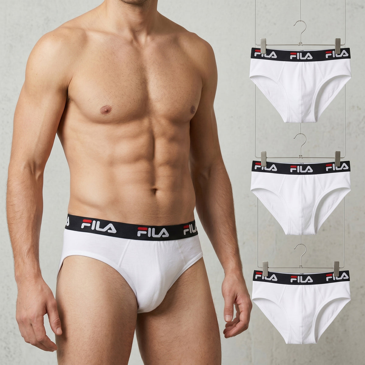 Slip uomo cotone elasticizzato Fila FU5233 - 3 pezzi