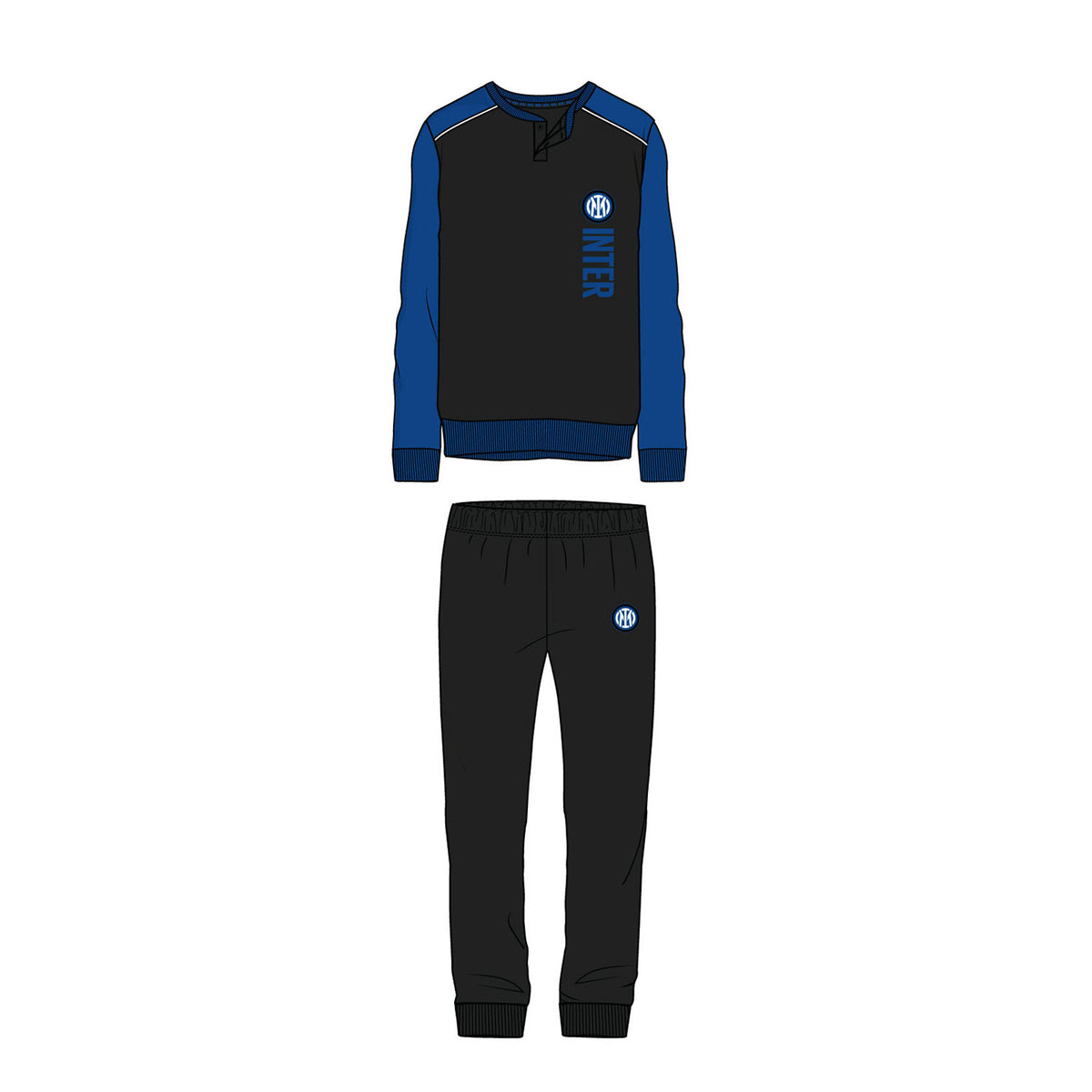 Pigiama uomo ufficiale Inter in caldo cotone nerazzurro PIGI 1185
