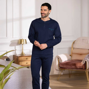 Pigiama uomo scollo serafino caldo cotone Irge IRI2394/CUI132