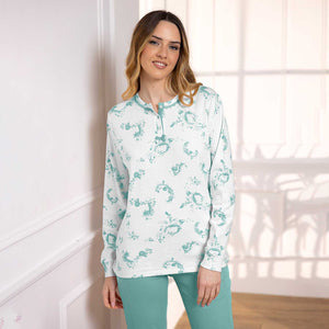 Pigiama donna fantasia paisley caldo cotone Irge IRI2452