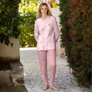 Pigiama donna conformato apertura con bottoni IRL2538/CDL248
