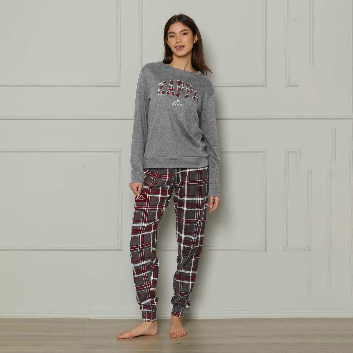 Pigiama donna/ragazza caldo cotone tartan Kappa KWW25115