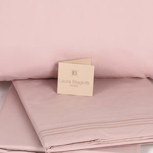 Completo Letto Matrimoniale con ricamo laterale 100% cotone Laura Biagiotti Florie