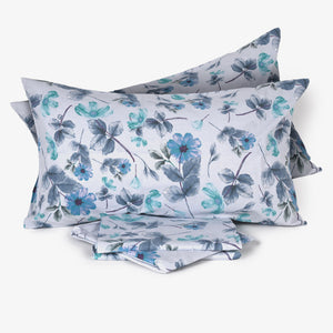 Completo letto matrimoniale maxi cotone floreale Laura Biagiotti