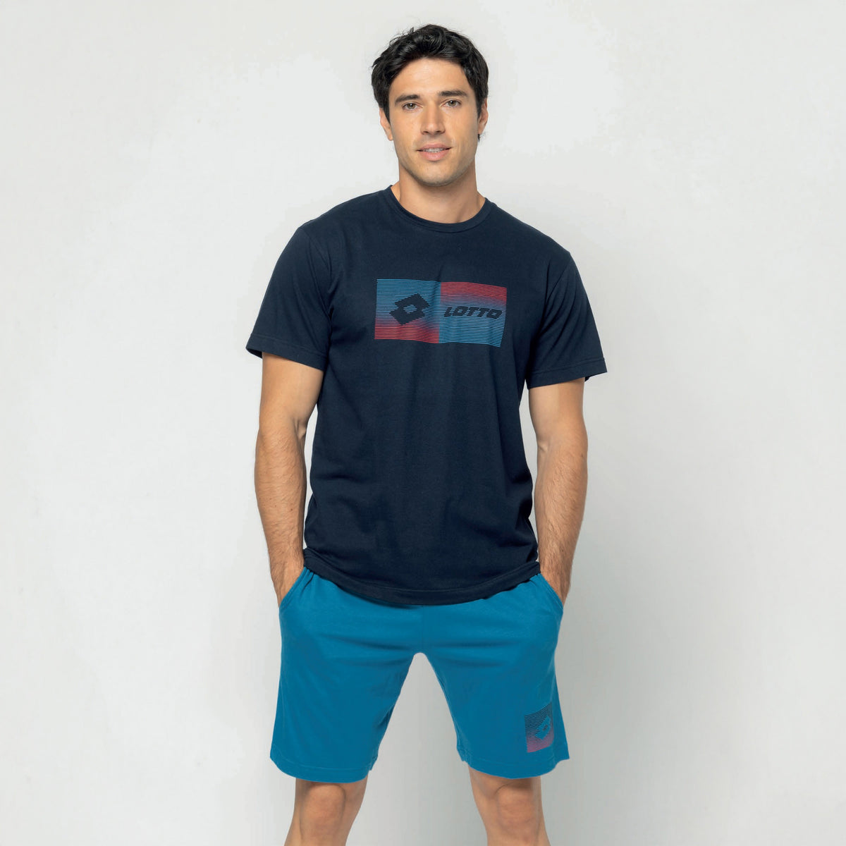 Pigiama uomo corto cotone stile sportivo Lotto LP1202