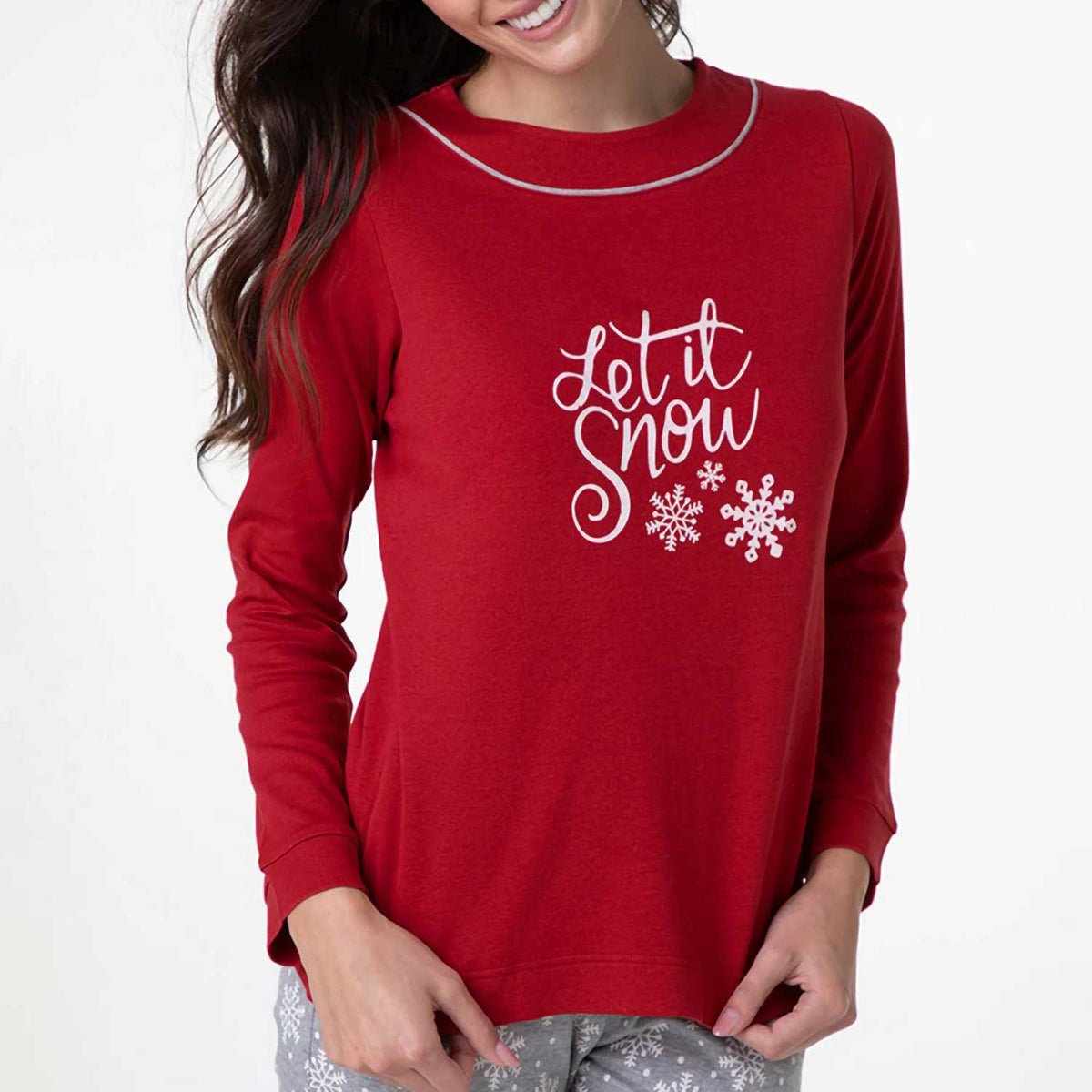 Pigiama donna lungo caldo cotone Lovable L0E9H