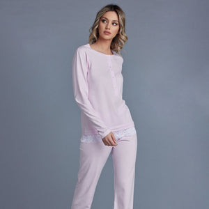 Pigiama donna scollo serafino cotone Lunatica 61196