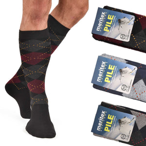 Calze lunghe invernali Meritex 212 rombi in pile caldo 3 paia