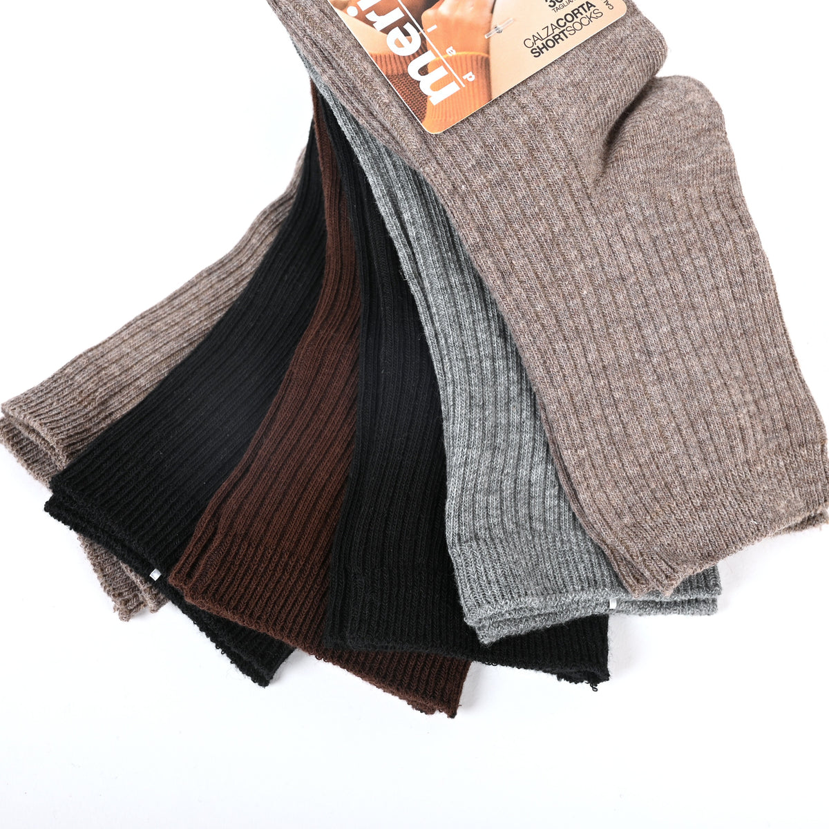 Calze corte assortite caldo cotone Meritex 3610 6 paia