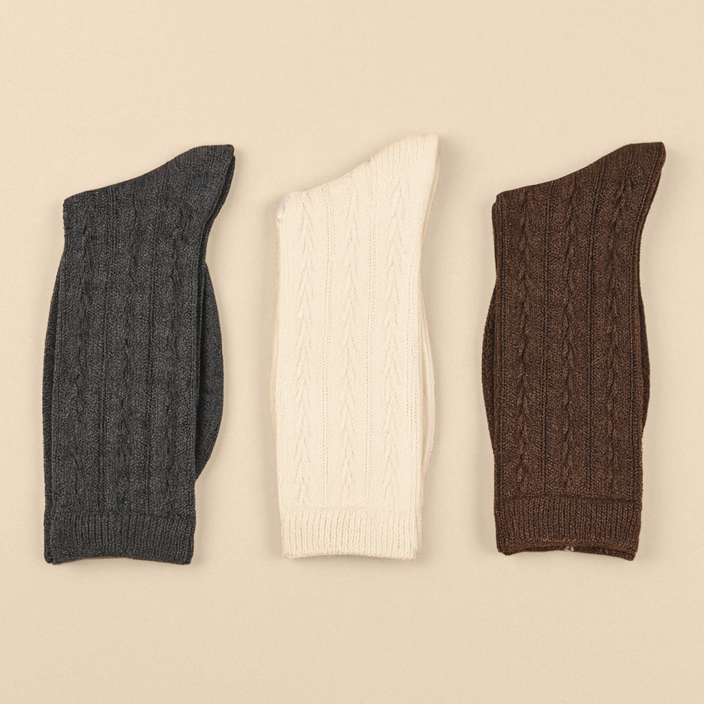 Calze donna lunghe Cashmere trama treccia Meritex 3 paia
