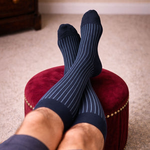 Calza uomo lunga gessata caldo cotone Meritex 1220 - 6 paia