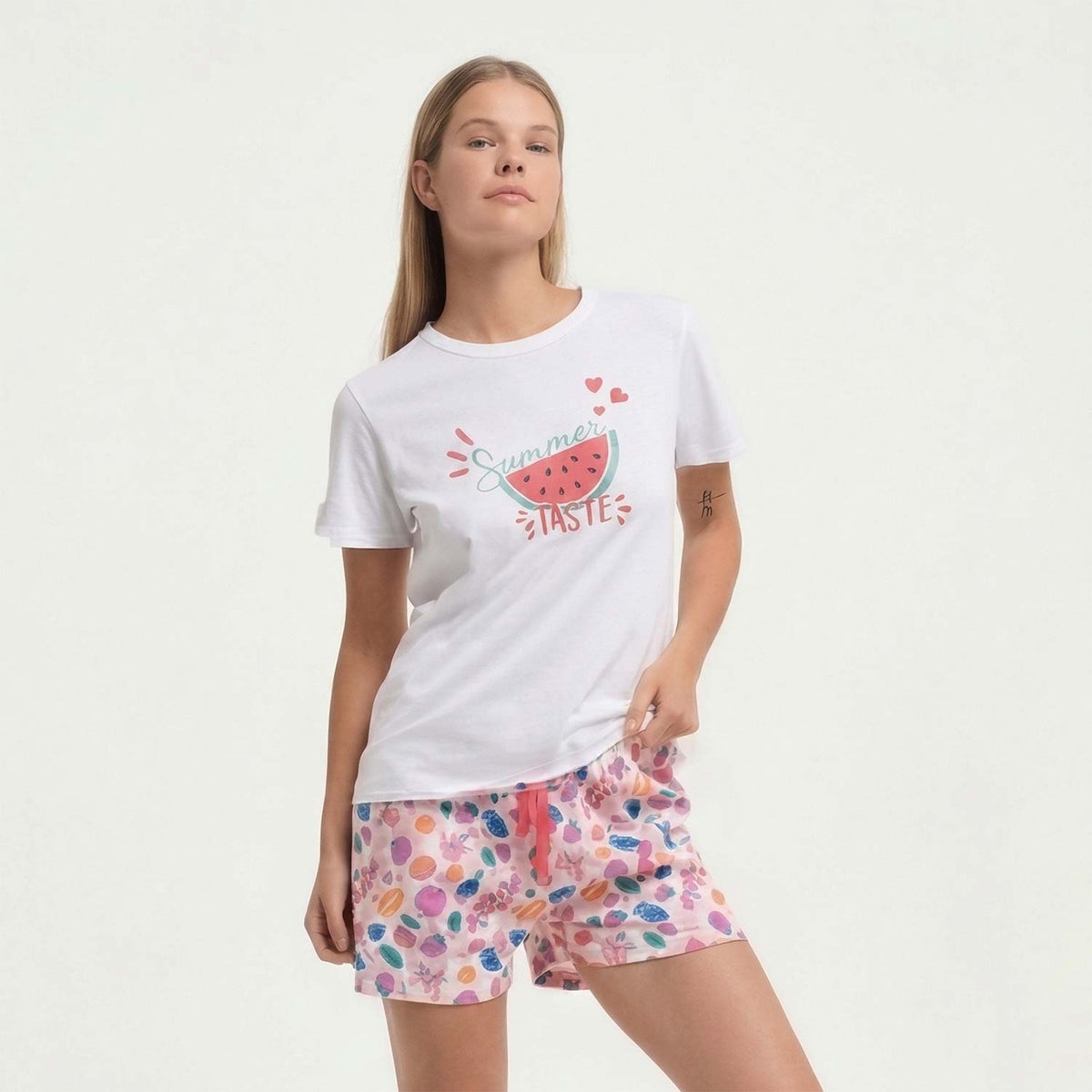 Pigiama donna fantasia frutta Pompea Trapani