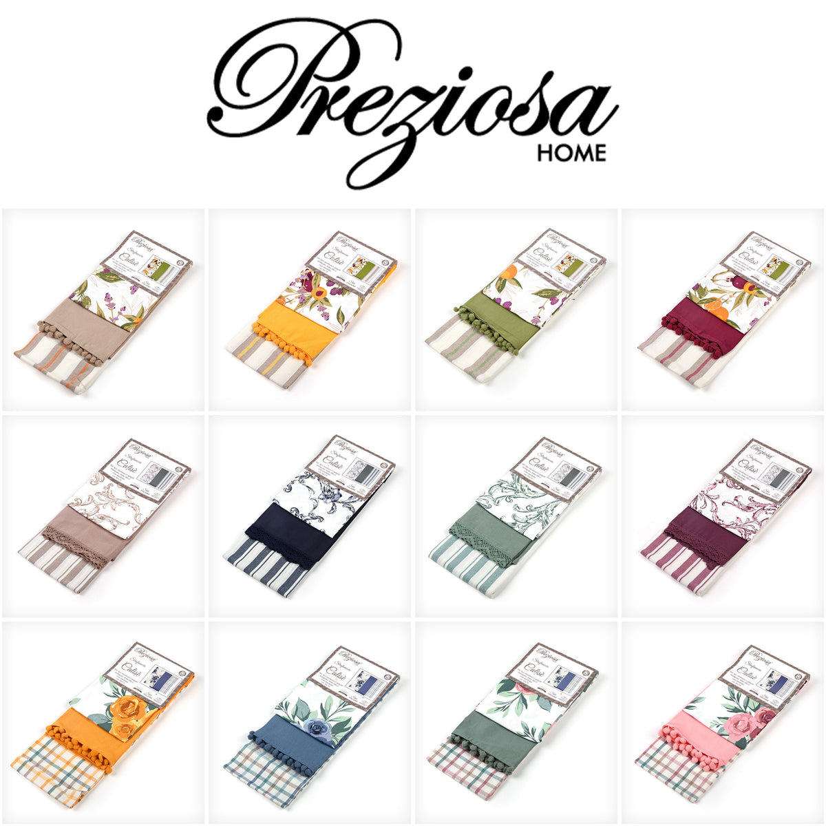Strofinacci Preziosa Calise.S09 100% Cotone set 3pz