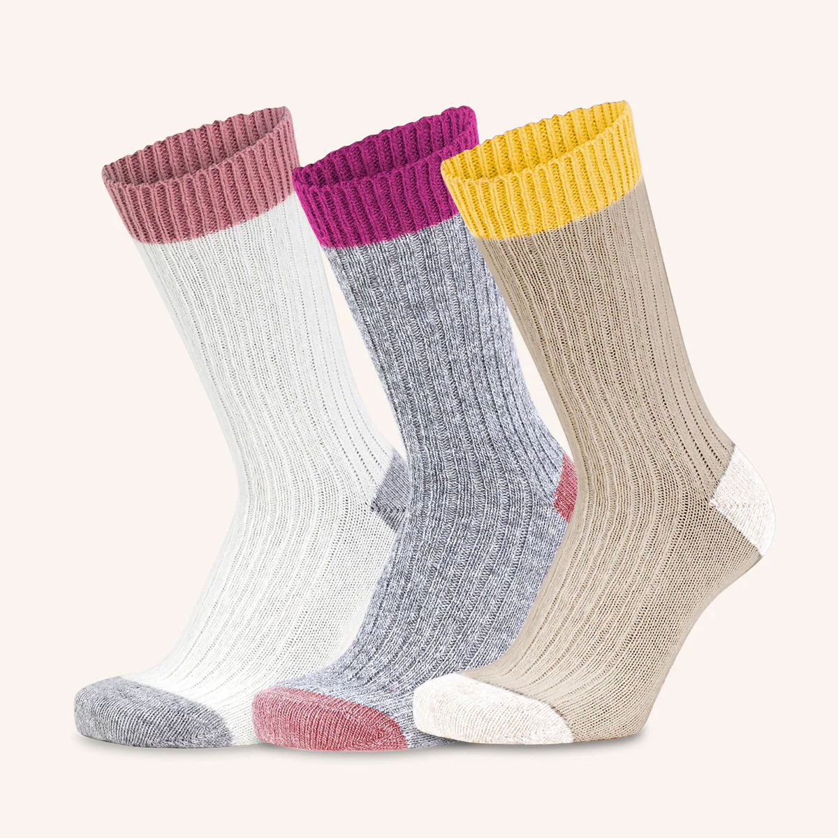 Calze corte assortite lana cashmere Prisco Cachelife DC 3 pezzi
