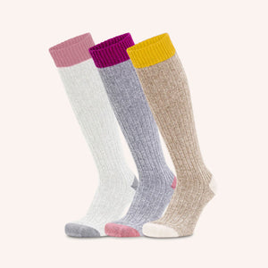 Calze lunghe assortite lana cashmere Prisco Cachelife DL 3 pezzi