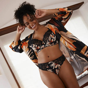 Kimono donna in simil raso floreale Sans Complexe 58TAN88