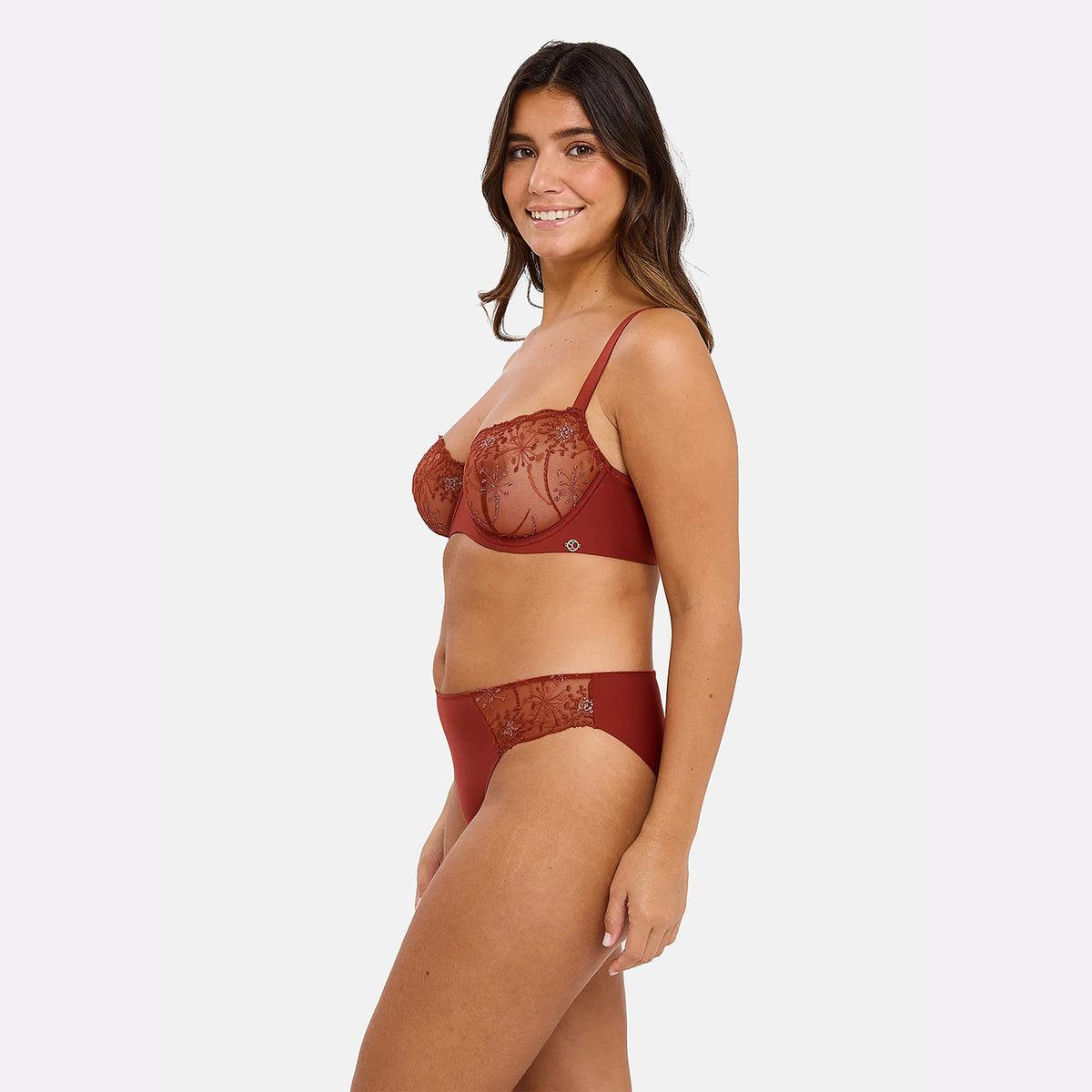 Slip in microfibra e tulle ricamato Sans Complexe 60PAL79