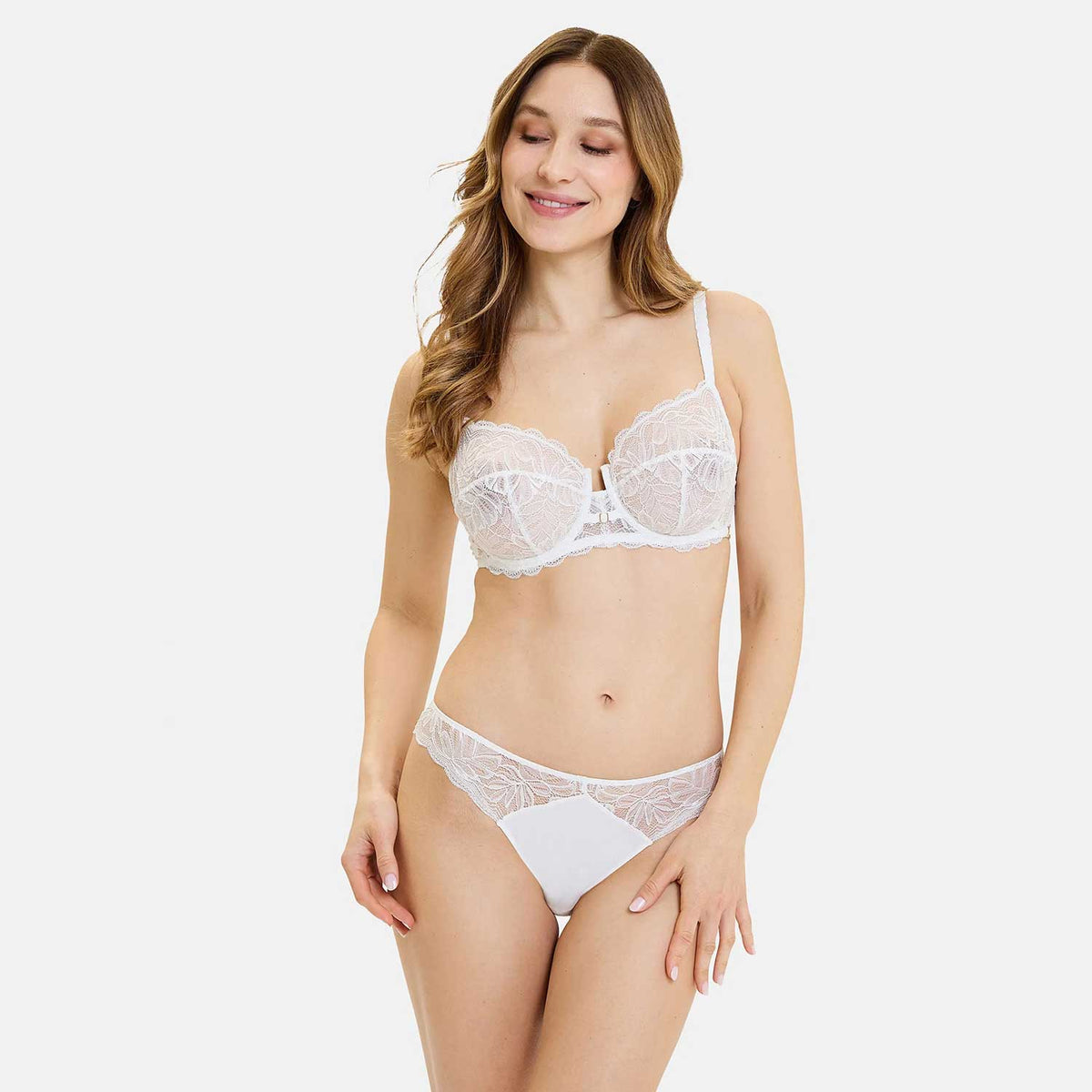 Slip donna pizzo e microfibra traslucida Sans Complexe 60PAO32