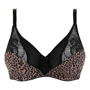Reggiseno con ferretto leopardato e tulle micro rete Sans Complexe 70AAM78