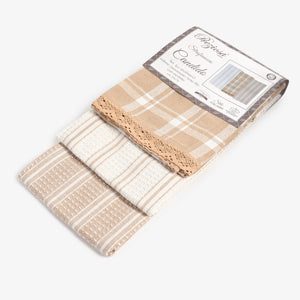 Set da 3 strofinacci Preziosa Candido 2 100% cotone naturale