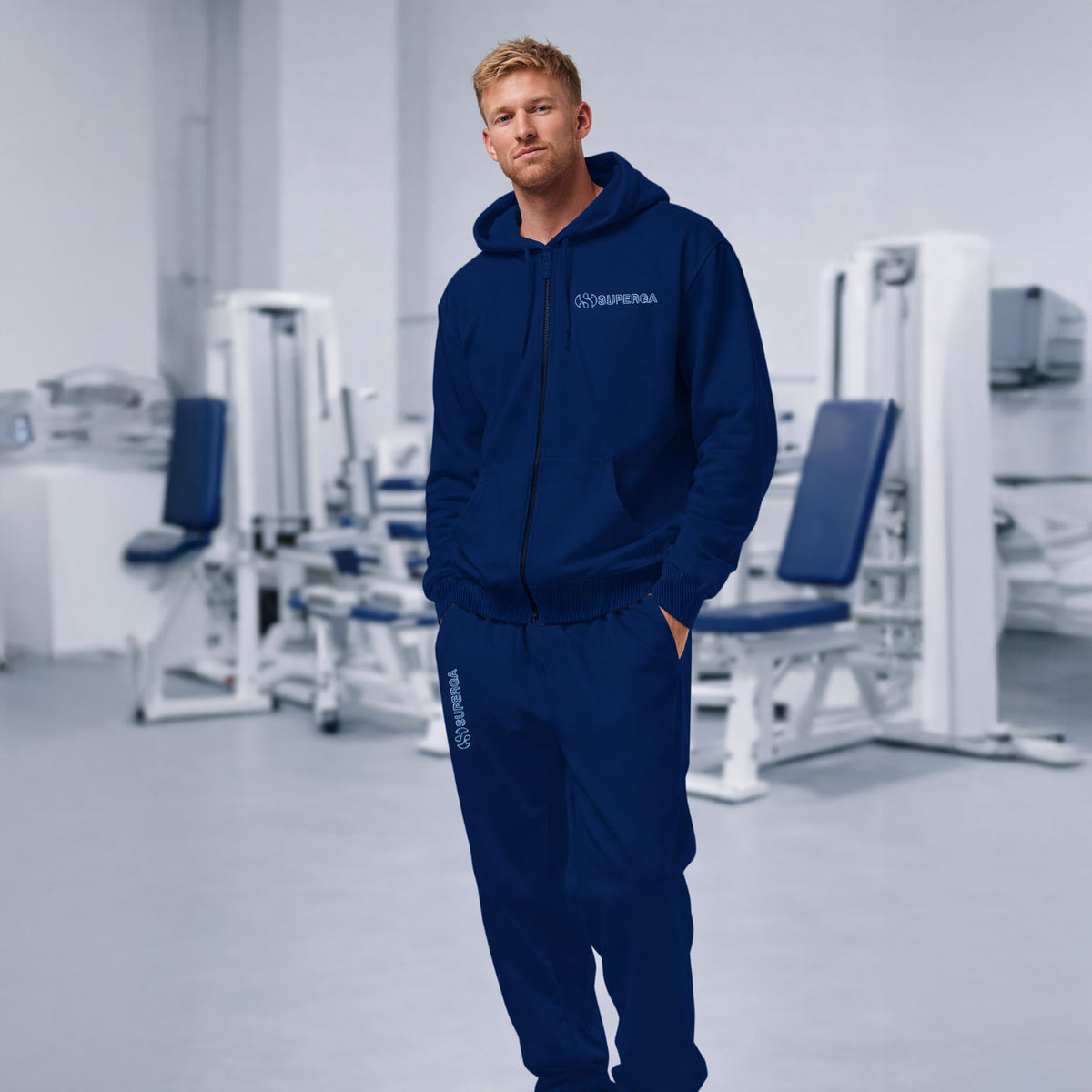 Tuta uomo primaverile con cappuccio e full zip Superga SMS26308