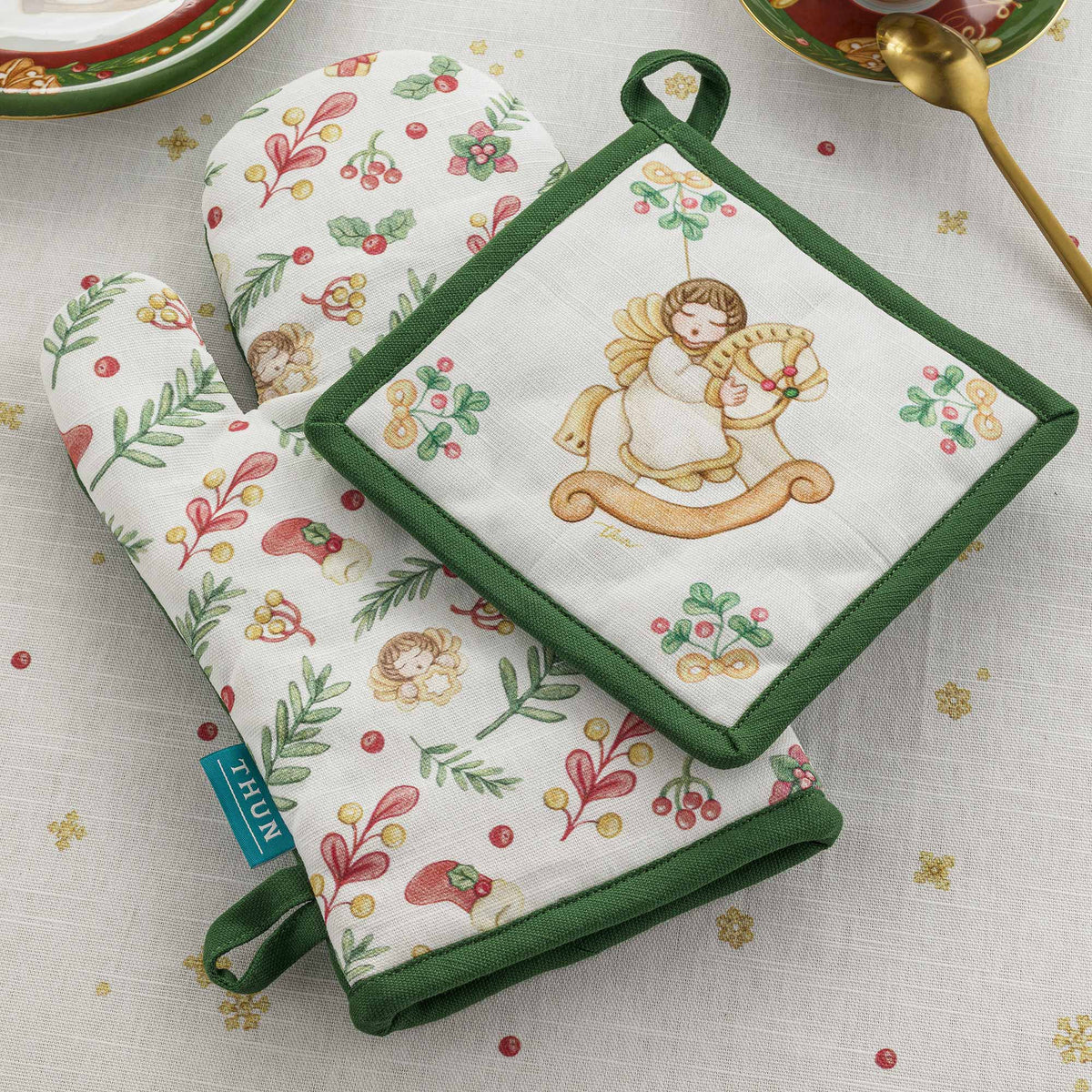 Set da cucina natalizio guantone + presina Thun 2 pezzi