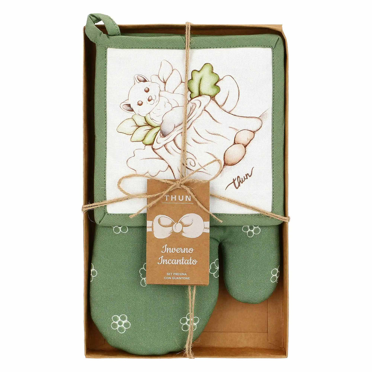 Set da cucina con volpe guantone + presina Thun fox 2 pezzi
