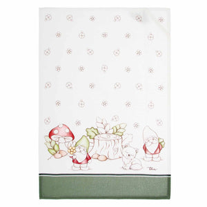 Set da cucina strofinacci a fantasia + cesto Thun 3 pezzi