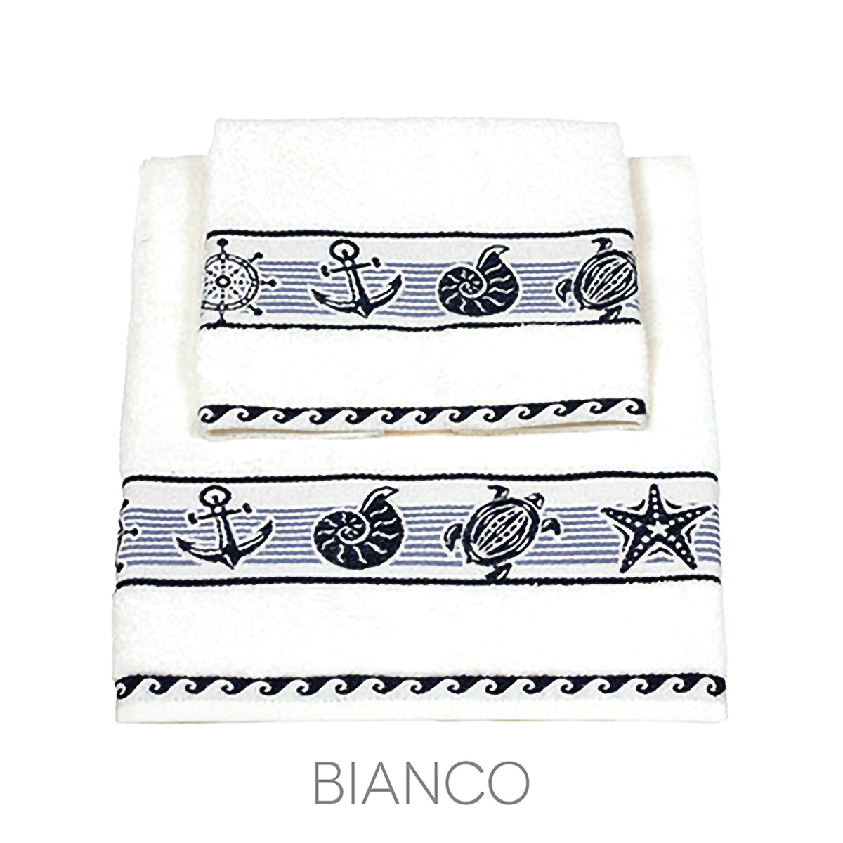 Asciugamani viso + ospite 100% cotone Vingi Marine
