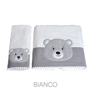 Asciugamani Bimbo con orsacchiotto 100% Cotone Vingi Yoghi 2 Pezzi