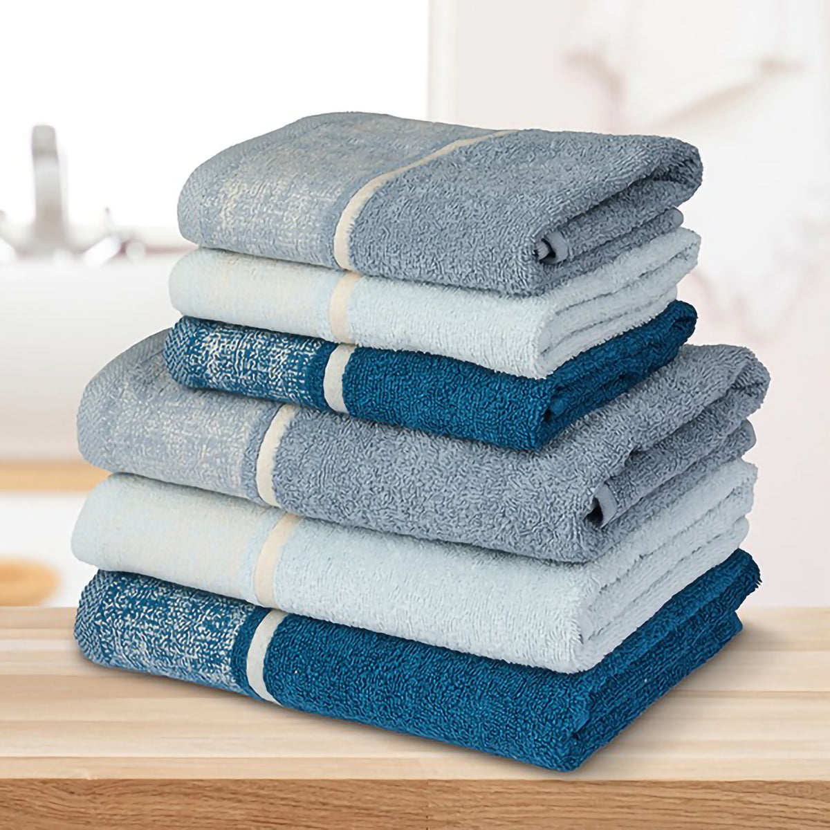 Asciugamani 100% spugna di cotone Vingi Mary 6pz