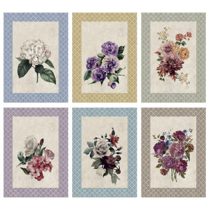 Strofinacci stampa floreale cotone Vingi Tiffany 6 Pz