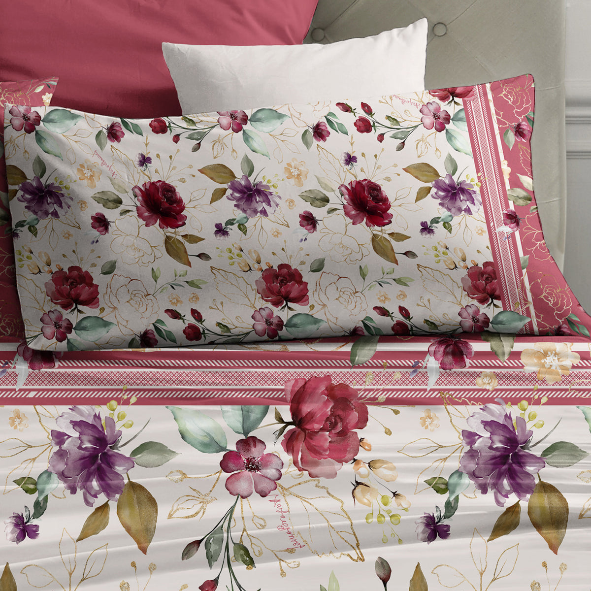 Completo letto lenzuola Laura Biagiotti 100% cotone percalle Virginia