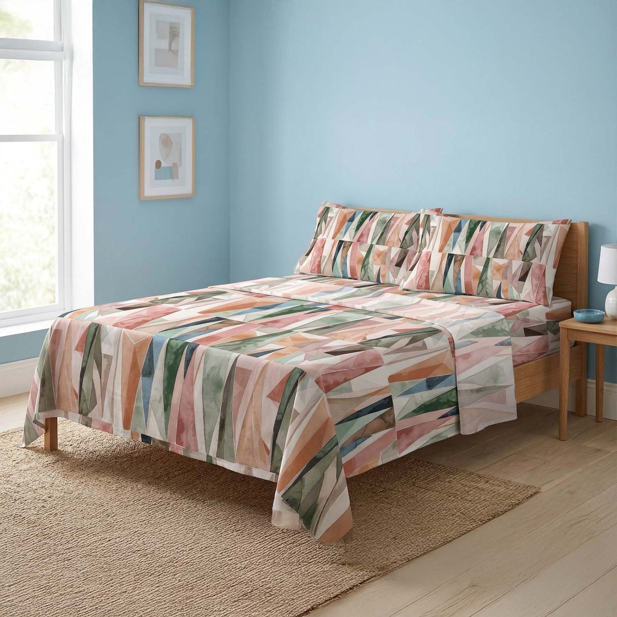 Completo Letto 100% cotone Made in Italy Zambaiti style Vertice