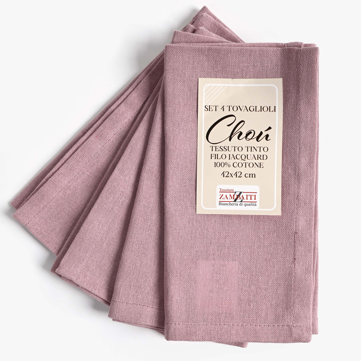 Set 4 Tovaglioli Zambaiti Chou 100% cotone