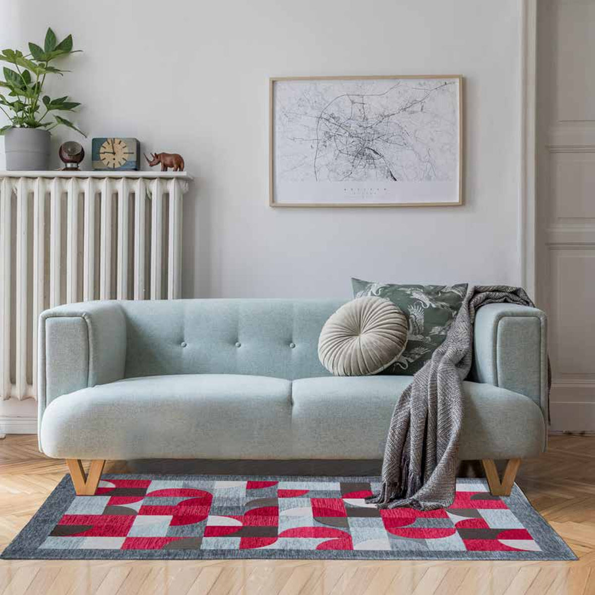 Tappeto arredo in jacquard di ciniglia base antiscivolo Incanto Loop Zambaiti