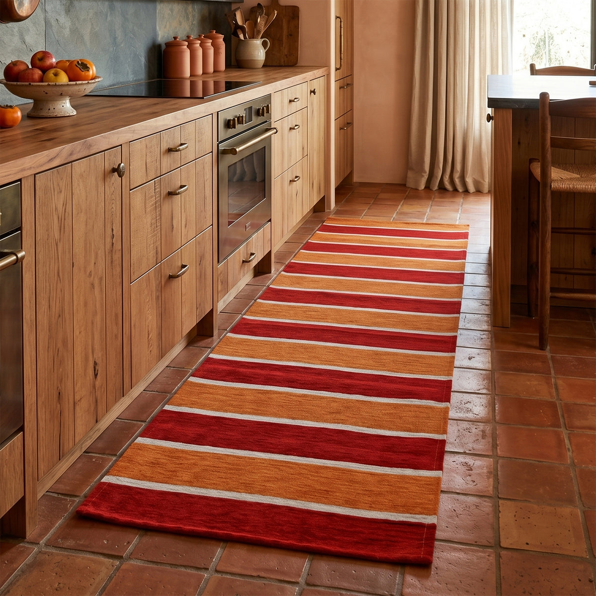 Tappeto a righe antiscivolo Zambaiti jacquard gobelin