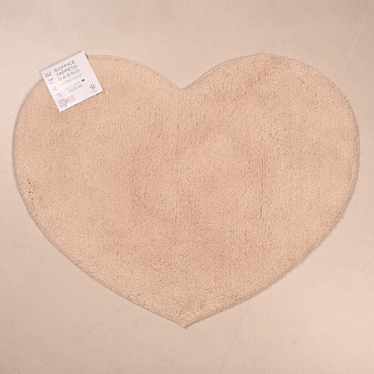 Tappeto bagno Forma di Cuore in 100% Cotone Jane Zambaiti